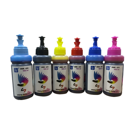 Pack 6 colores Tinta UV x 100 ml