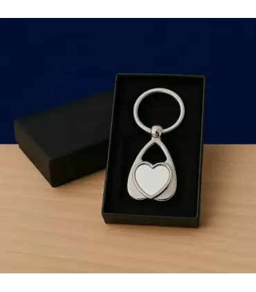 Llavero doble corazón